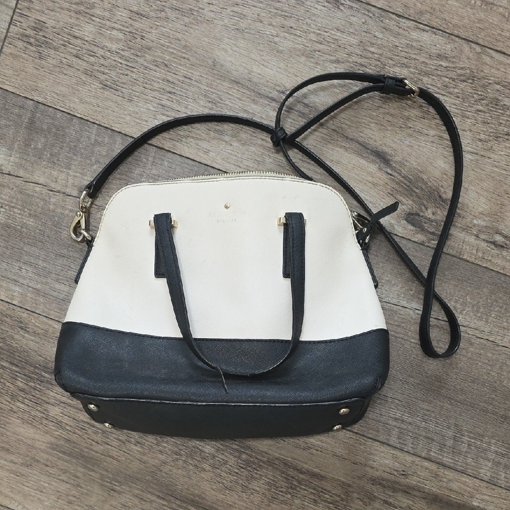 Kate Spade Grand Street Colorblock Rachelle Satchel Porcelain Black